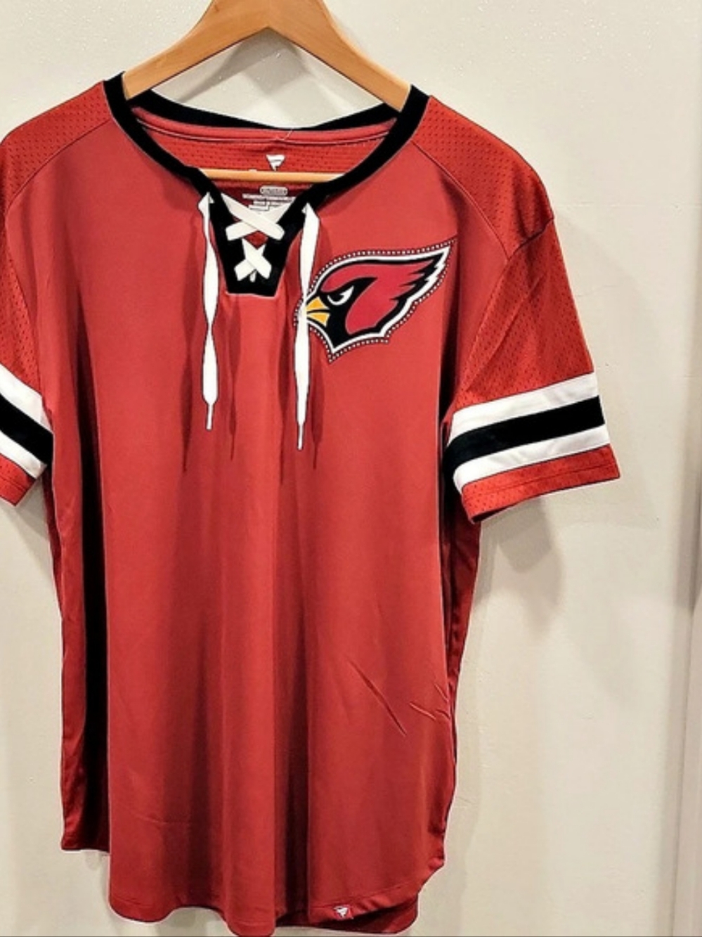 Fanatics Arizona Cardinals Fanatics Women's Blitz & Glam Lace-Up V-Neck Jersey